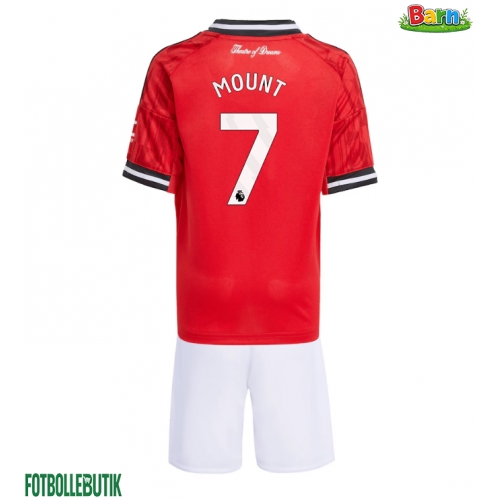 Manchester United Mason Mount #7 Hemmaställ Barn 2025-26 Kortärmad (+ Korta byxor)